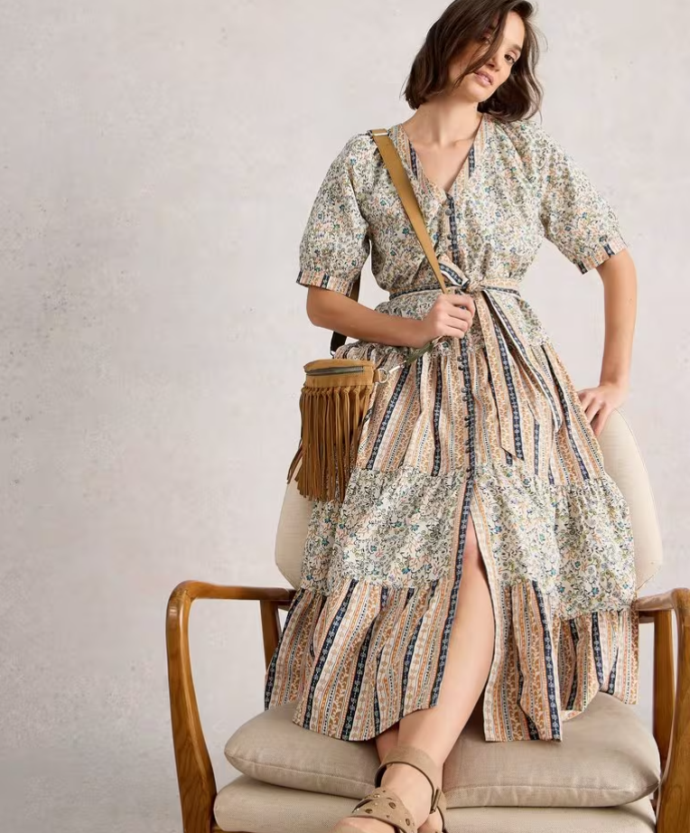 White Stuff Ladies Clementine Midi Dress In Ivory Mlt