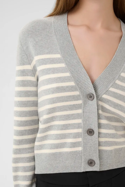 Inwear Ladies WallisIW Cardigan In Granite Melange Stripe