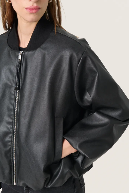 Soaked In Luxury Ladies SLTrudea Bomber Jacket In Black, Trudea