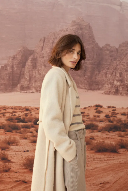 Culture Ladies CuBelma Coat In Oyster Gray Melange, Belma