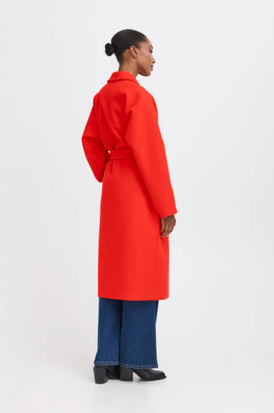 Ichi Ladies IhJannet Coat In Fiery Red Coat