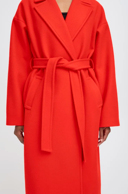 Ichi Ladies IhJannet Coat In Fiery Red Coat