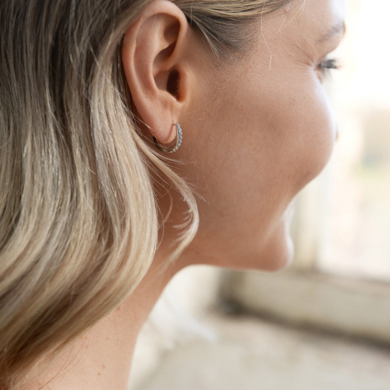 Hot Diamond Constant Loop Earrings - Sterling Silver