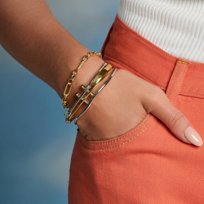 Hot Diamond HD X Tasha Ghouri Statement Link Bracelet - Yellow Gold Plate