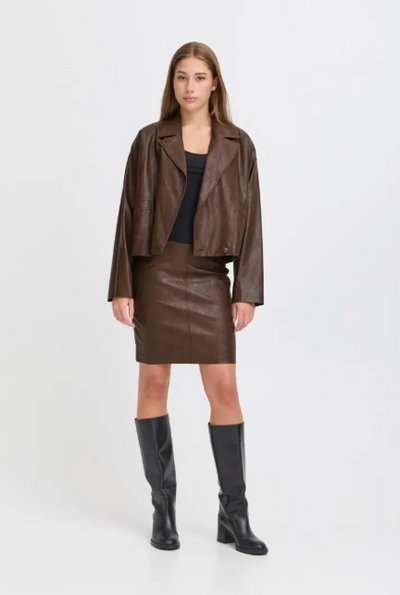 Ichi Ladies Ihkilavi Skirt in Coffee Bean