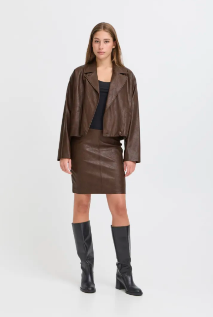 Ichi Ladies Ihkilavi Skirt in Coffee Bean