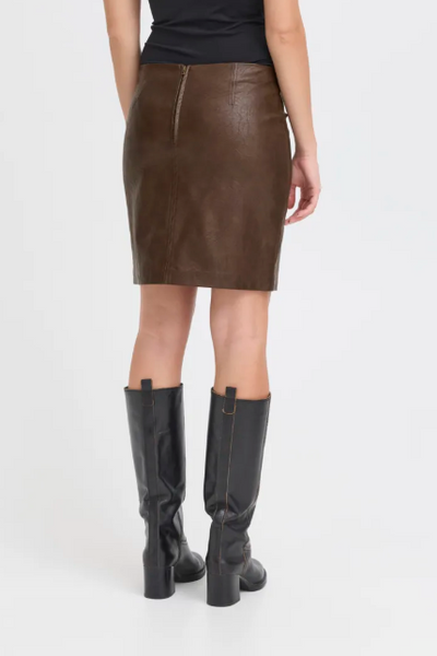 Ichi Ladies Ihkilavi Skirt in Coffee Bean