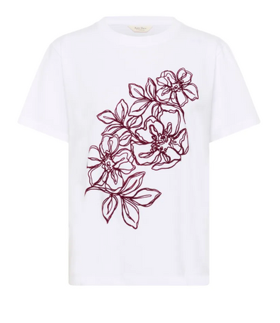 Part Two Ladies JaminaPw T-Shirt In White Tawny Port Deco