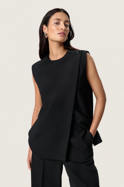 Soaked In Luxury SLSarina Waistcoat In Black, Sarina