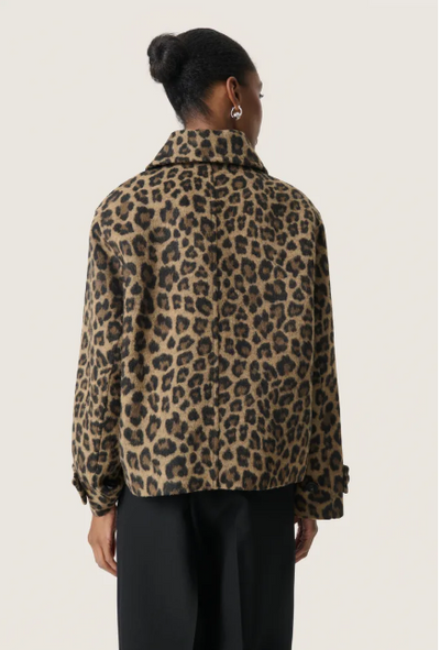 Soaked In Luxury SLleony Akeleje Jacket  In Leopard Jacquard