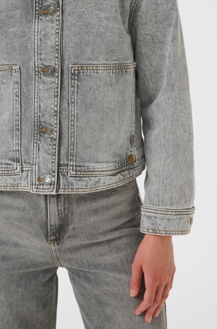 Inwear Ladies Nanasiw denim Jacket In Light Grey Wash Denim