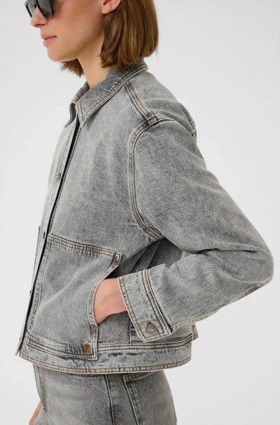 Inwear Ladies Nanasiw denim Jacket In Light Grey Wash Denim