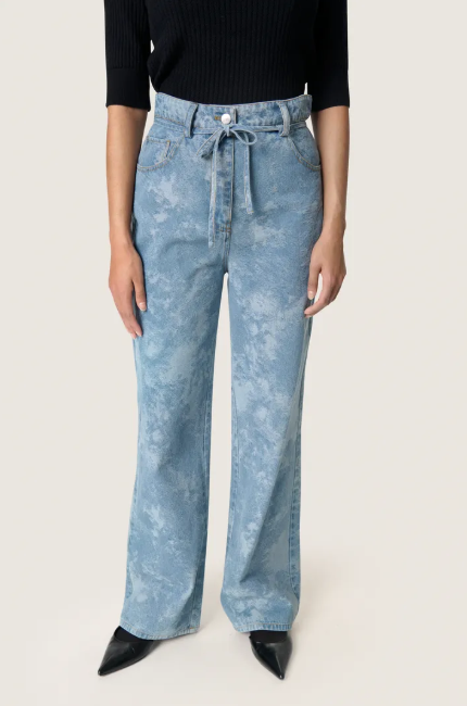 Soaked In Luxury Ladies SLAltea vMaisa Jeans In Fuzzy Blue Denim