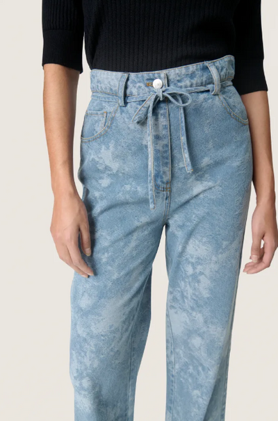 Soaked In Luxury Ladies SLAltea vMaisa Jeans In Fuzzy Blue Denim