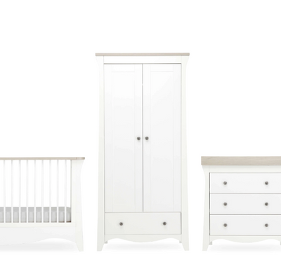 Cuddle Co Clara 3 Piece Nursery Furniture Set - White & Ash