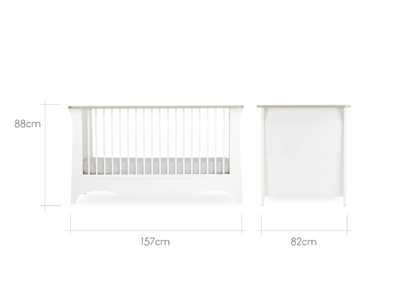Cuddle Co Clara 3 Piece Nursery Furniture Set - White & Ash