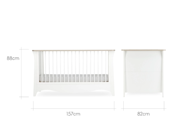 Cuddle Co Clara 3 Piece Nursery Furniture Set - White & Ash