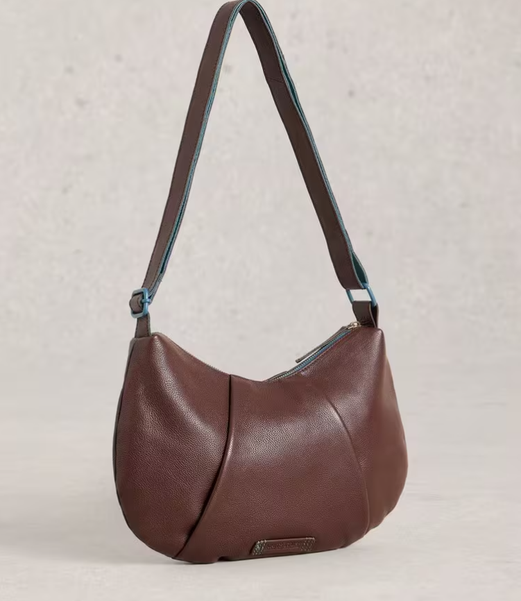 White Stuff Ladies Lucy Leather Bag in DARK BROWN