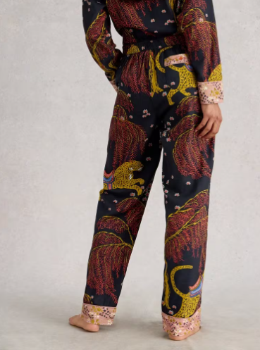 White Stuff ORGANIC NINA PJ BOTTOM in BLACK MULTI