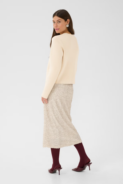 Culture Ladies CUholiday Cardigan with bows In Fog, Holiday
