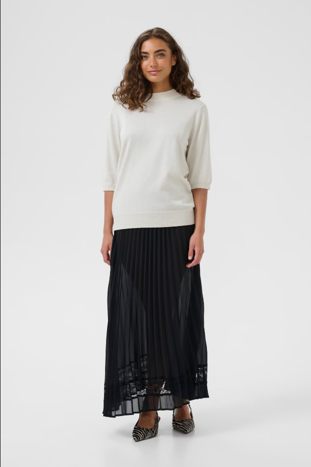 Culture Ladies CUfay Glitter Pullover In Oyster Gray