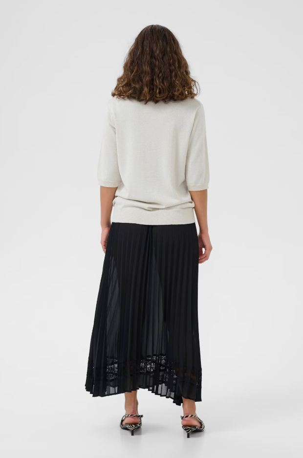 Culture Ladies CUfay Glitter Pullover In Oyster Gray