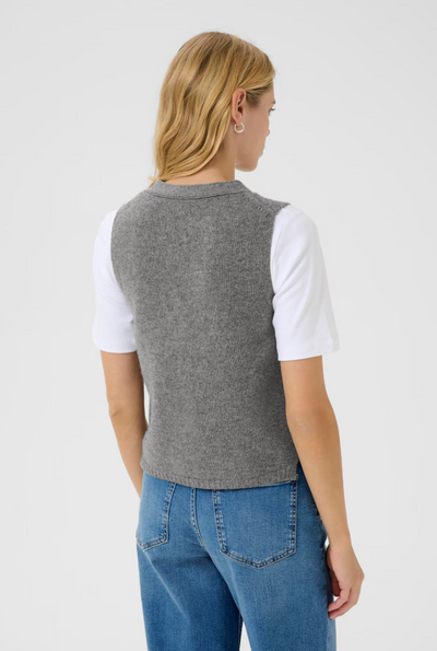Part Two Ladies SylvapW Waistcoat In Medium Grey Melange