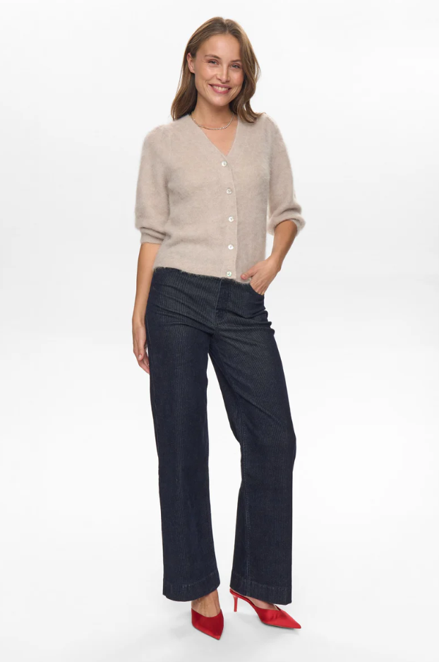 Numph Ladies NUSURI BRUSHED SS CARDIGAN - Chateau Gray Suri