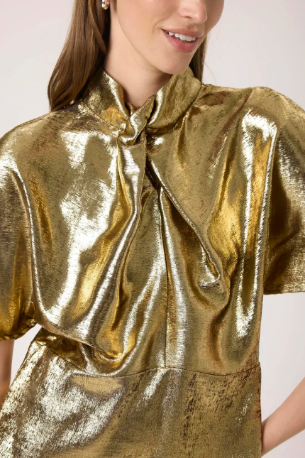 Soaked In Luxury Ladies SLMIRMIR Blouse ss Golden Surface - Mirmir