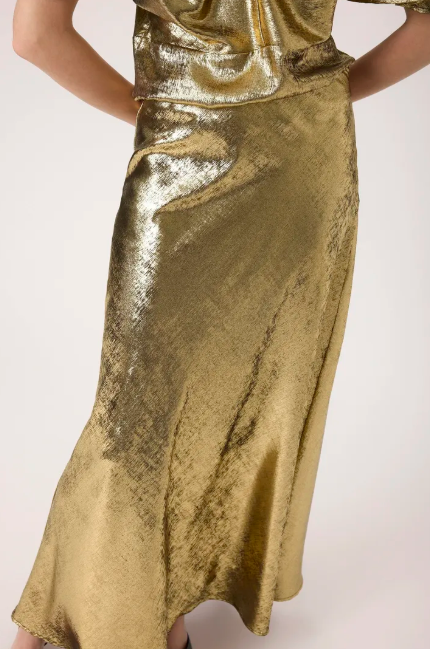 Soaked In Luxury Ladies SLMIRMIR Anna Skirt Golden Surface - Mirmir Anna Skirt