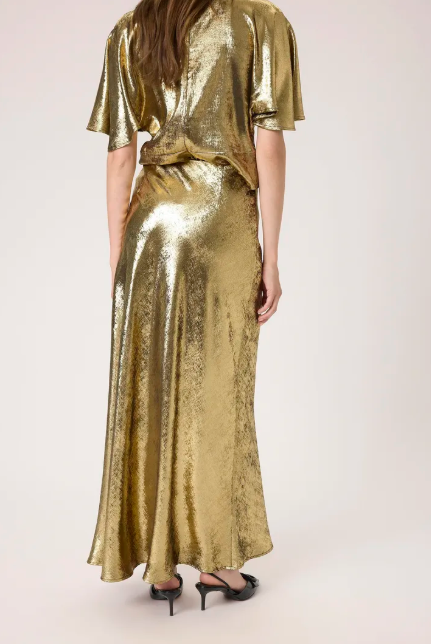 Soaked In Luxury Ladies SLMIRMIR Anna Skirt Golden Surface - Mirmir Anna Skirt