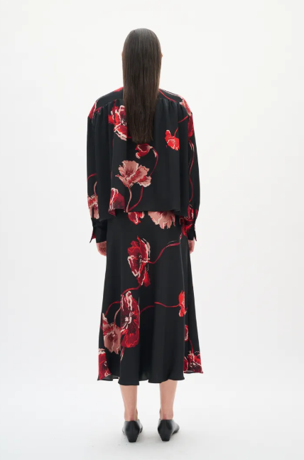 Inwear Ladies  DawnIw Blouse In Black Poppy Rose - Dawn Blouse