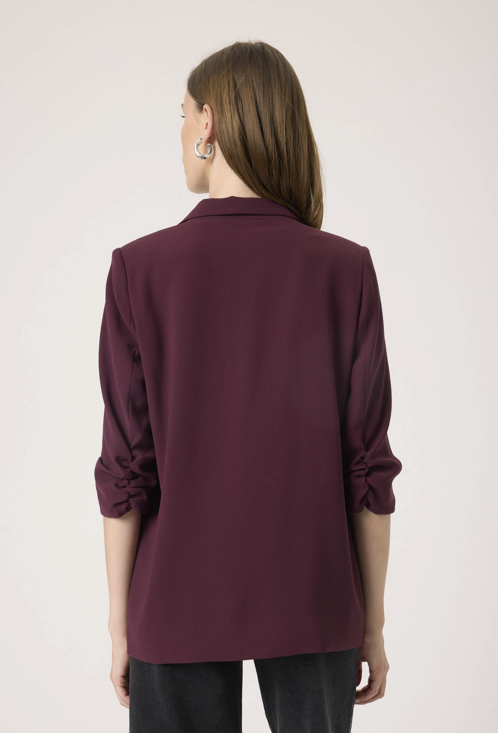 Soaked in Luxury Ladies Blazer SLShirley in Winetasting, Shirley Ruched Sleeves
