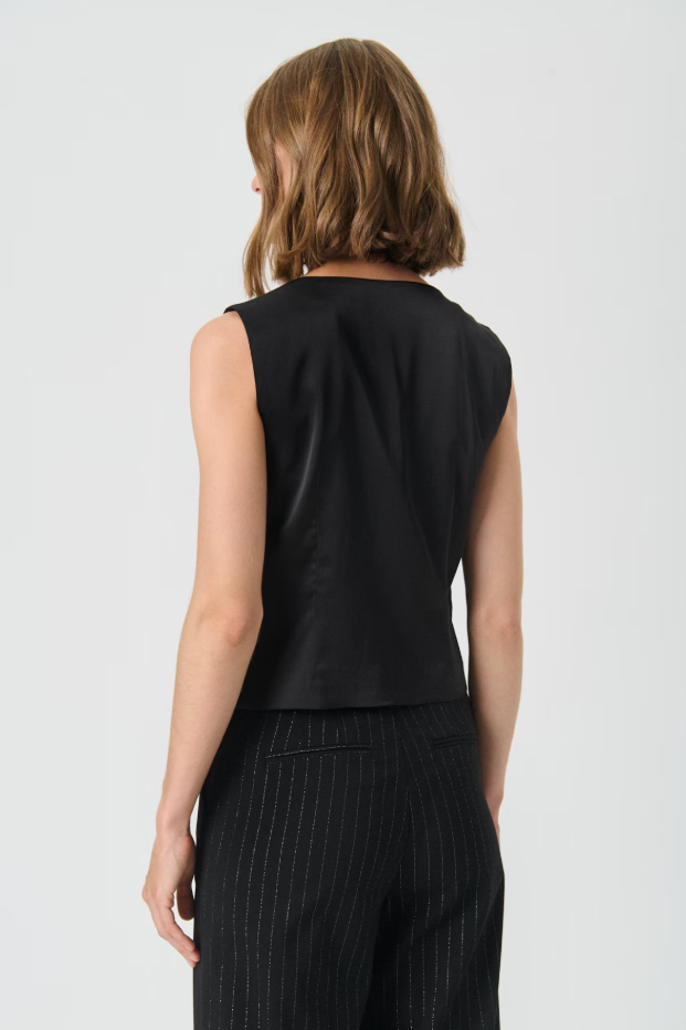 Part Two Ladies ValentinePW WA In Black Metallic Stripe - Valentine Waistcoat