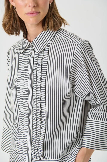 Part Two Ladies VinnyPW Shirt In Black Stripe, Vinny