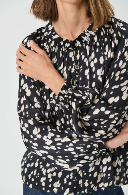 Part Two Ladies VenessaPW Blouse In Black Dot Print - Venessa Blouse