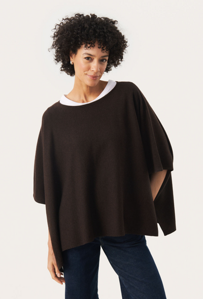 Part Two Ladies TilannaPW Poncho in Chocolate Torte Melange, Tilanna