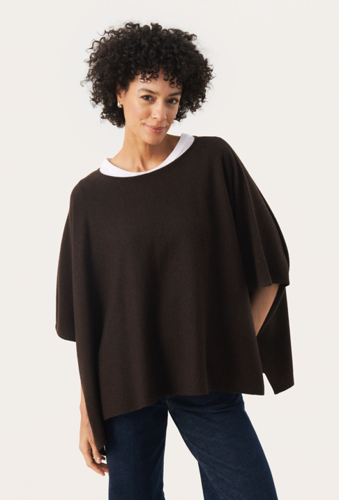 Part Two Ladies TilannaPW Poncho in Chocolate Torte Melange, Tilanna