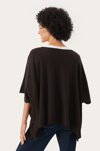 Part Two Ladies TilannaPW Poncho in Chocolate Torte Melange, Tilanna