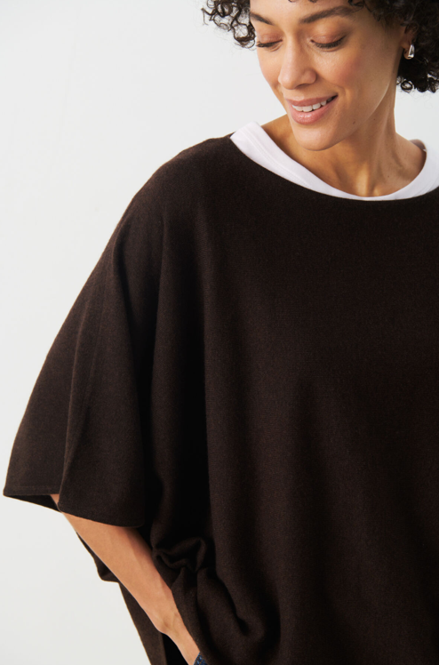 Part Two Ladies TilannaPW Poncho in Chocolate Torte Melange, Tilanna