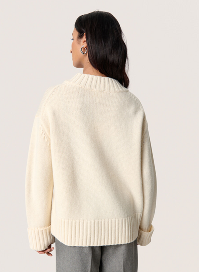 Soaked in Luxury Ladies V Neck Pullover SLMoline, Moline in Whisper White