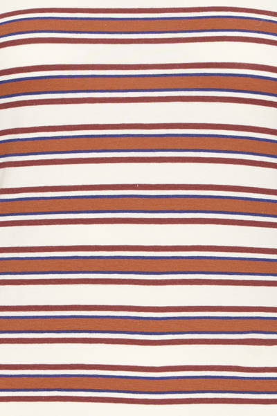 Ichi Ladies Long Sleeve T Shirt IHMira in Red Multi Stripe, Mira Tee