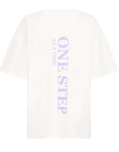 Ichi Ladies Tee IHKamille Oversize SS3 in Cloud Dancer Purple, Kamille T Shirt