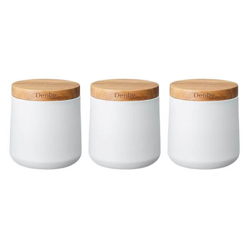 Denby Storage Canisters Set of 3 White