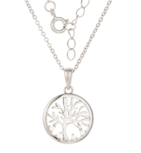 Kilkenny Silver Tree of Life Necklace with Cubic