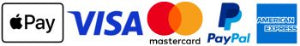 Trust Badge, we accept Apple Pay, Visa, Mastercard, PayPal , American Express at checkout.