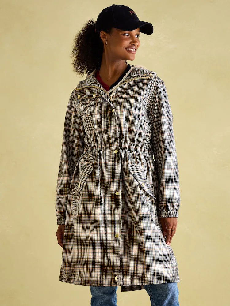 Joules Women’s HolkHam Dart Check Waterproof Packable Waist Coat