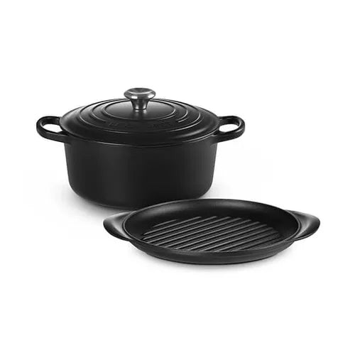 Le Creuset Satin Black Cast Iron 2 Piece Cookware Set