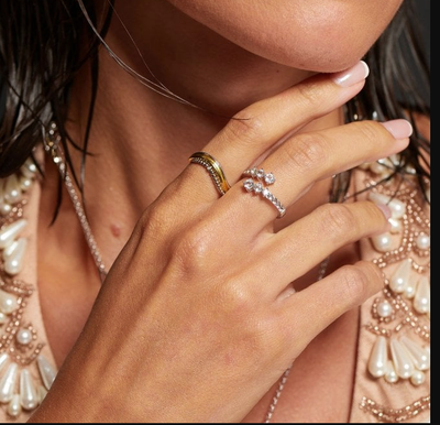 Hot Diamonds Teardrop Two Tone Ring