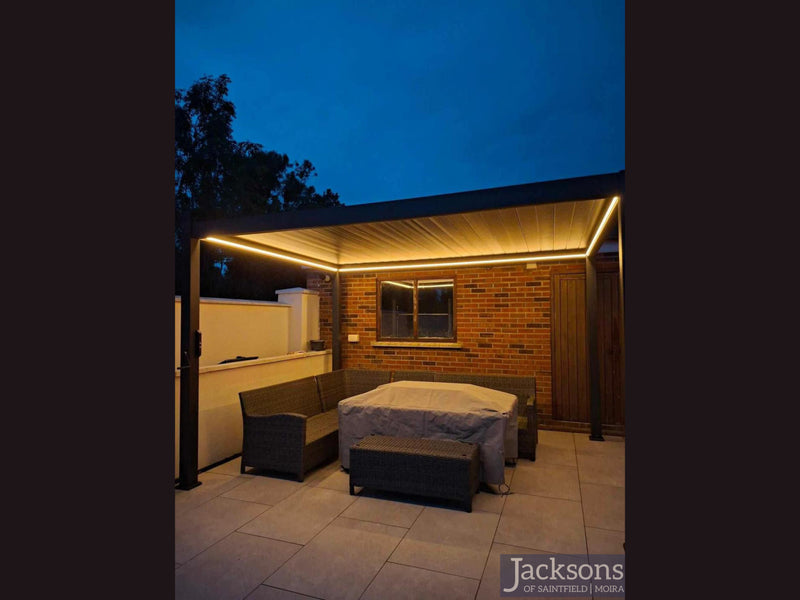 Hartman Premium 3m x 3m Pergola Dark Grey Aluminium Framed